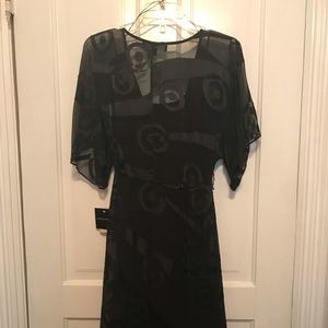 Adrianna Papell Black Sheath Evening Dress